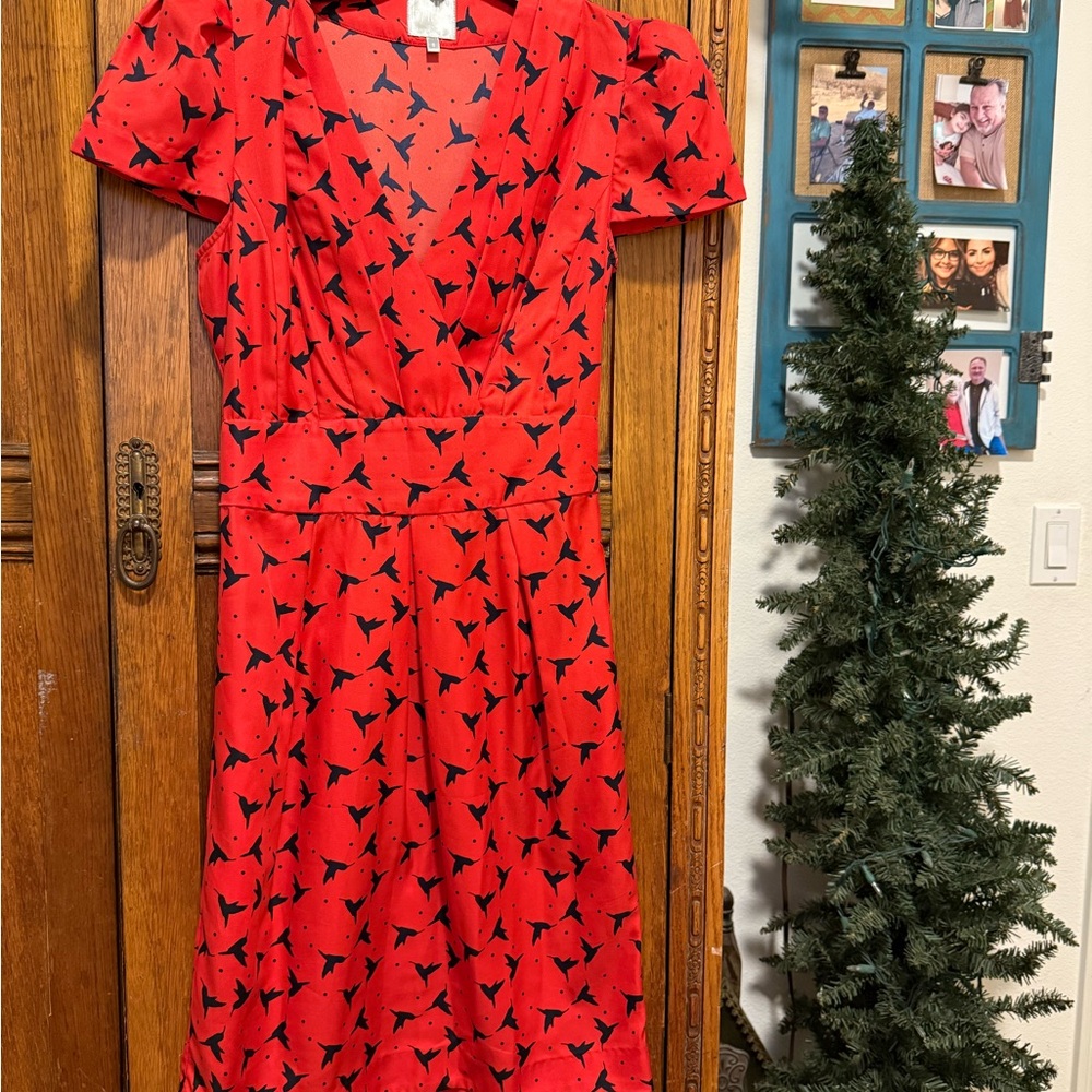 Karen Walker Red Dress with Black Design